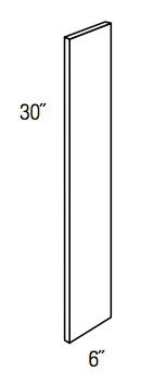WF630 - Assembled Unfinished Shaker - Filler - 3/4" thick 6" wide 30" tall