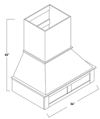 36" Range Hood - Assembled Concord Creamy White - Range Hood