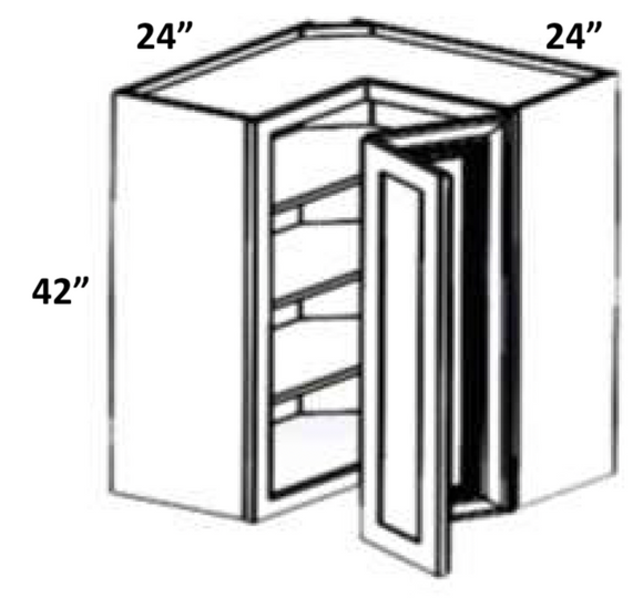 WLS2442 - Assembled Newport Raised Panel - WALL CABINET EASY REACH - 24" X 24" X 42" X 12"