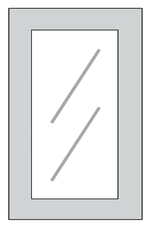 WM3330 - RTA Perla Raised Panel - GLASS DOOR 33" X 30" TEXTURED GLASS - 33" X 30" X 3/4"