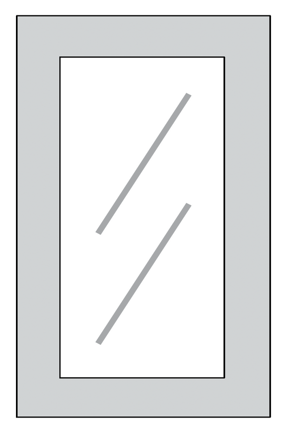 WM1530 - RTA Cream White Shaker - GLASS DOOR 15" X 30" TEXTURED GLASS - 15" X 30" X 3/4"
