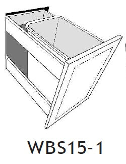 WBS15-1 - Assembled Concord Weston White Shaker - Accessory - WASTE BASKET 15"-1 INSERT (Order 1 RV358) - 11 1/4" X 17 1/2" X 21"