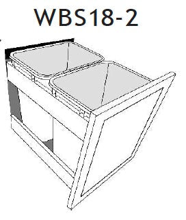 WBS18-2 - Assembled Toffee Shaker - Accessory - WASTE BASKET 18"-2 INSERT (Order 2 RV358) - 14 1/4" X 17 1/2" X 21"