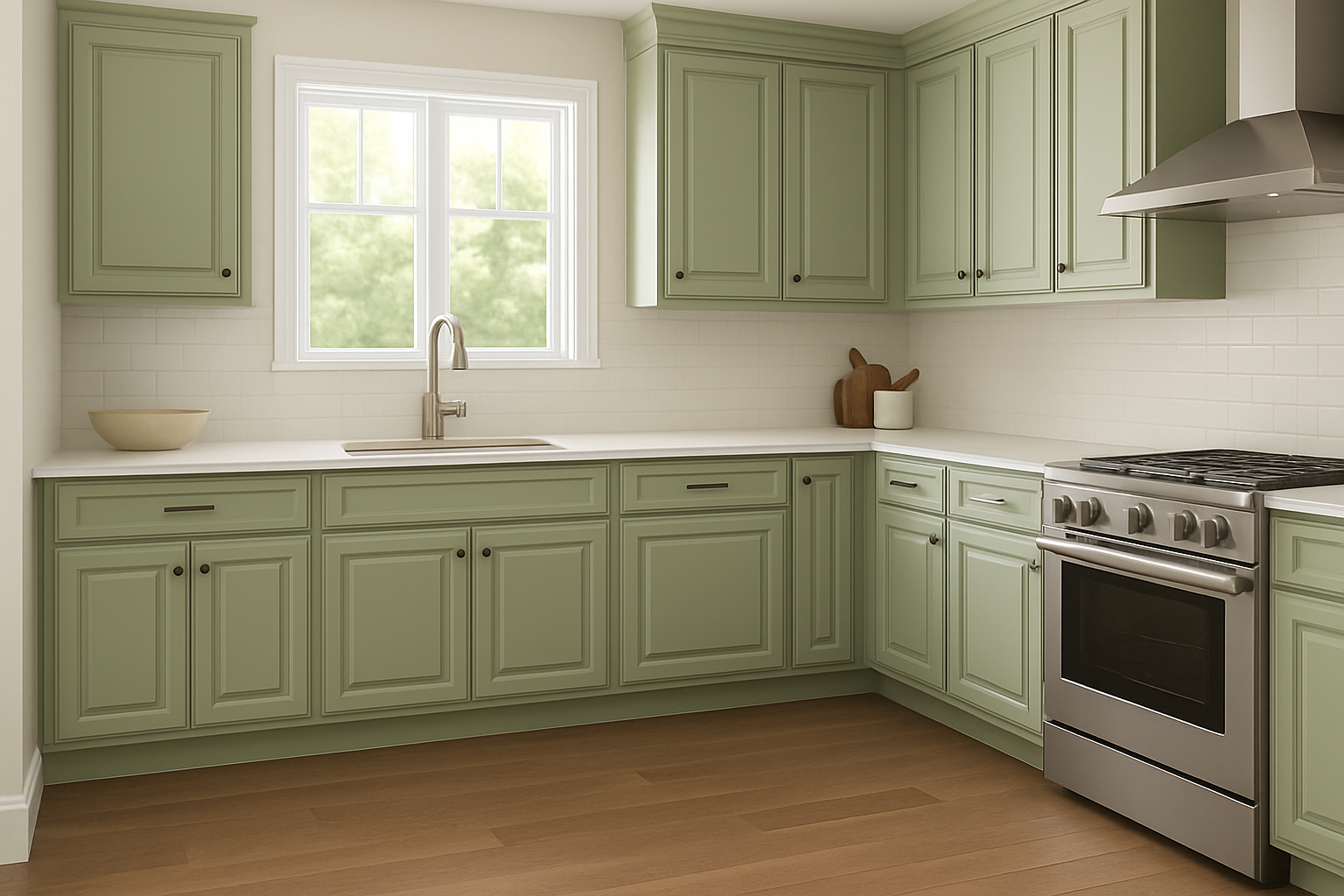 Sherwin Williams Clary Sage Kitchen Cabinets – Avalon Raised Panel