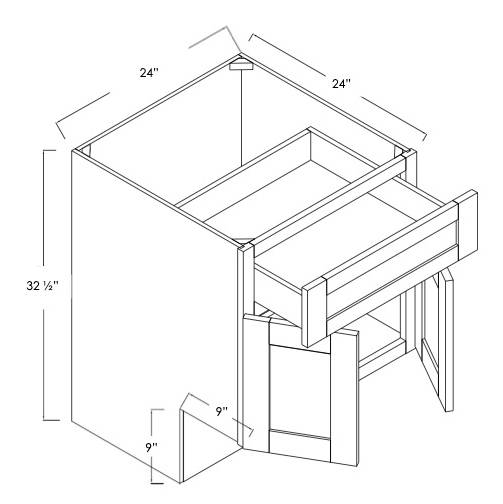 B24ADA - Assembled Concord in Sherwin-Williams® Custom Color - ADA Base Cabinet - Double Door/Single Drawer
