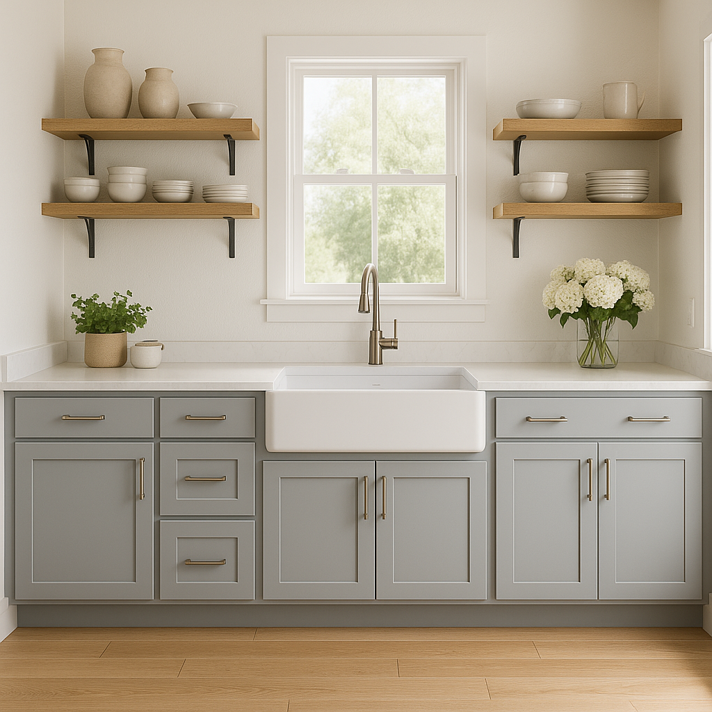 Sherwin-Williams Tinsmith SW7657 kitchen cabinets