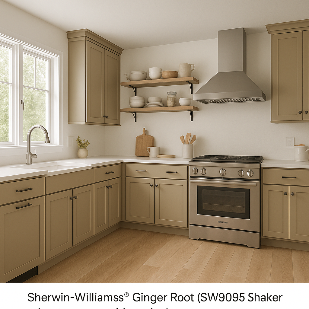Sherwin-Williams Ginger Root SW9095 kitchen cabinets