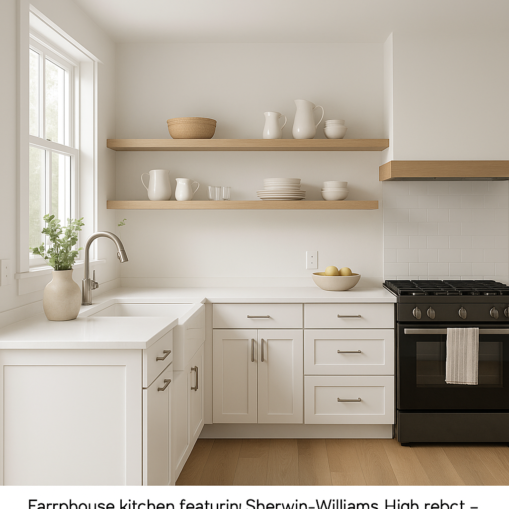 Sherwin-Williams High Reflective White SW7757 kitchen cabinets