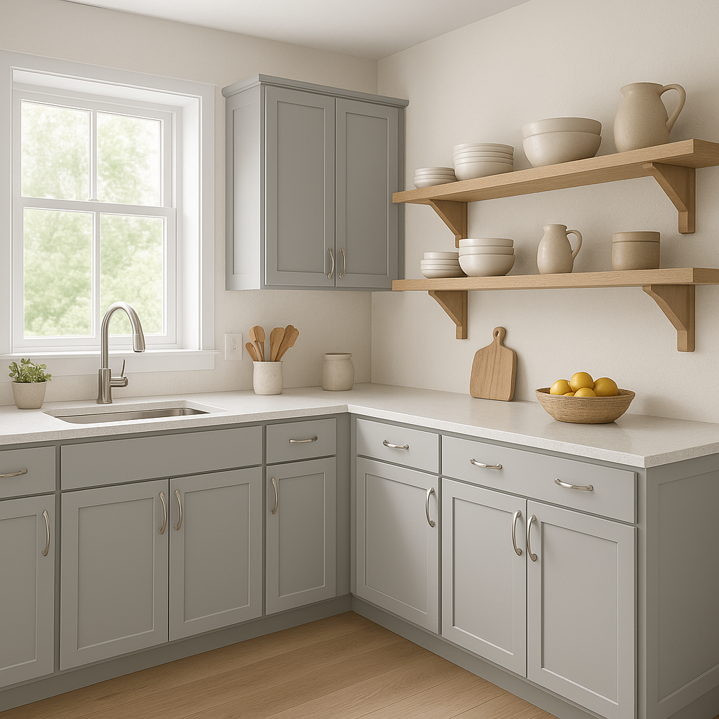 Sherwin-Williams Passive SW7064 kitchen cabinets