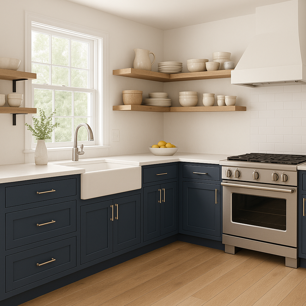 Sherwin-Williams Needlepoint Navy SW0032 kitchen cabinets