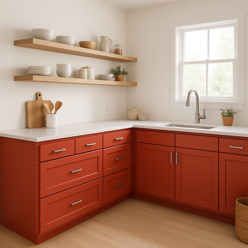 Sherwin-Williams Cayenne SW6881 kitchen cabinets