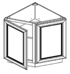 BEC24 - Assembled Perla Raised Panel - BASE END CABINET 24" - 24" X 34 1/2" X 24"