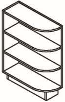 BES09 - Assembled Toffee Shaker - BASE END SHELF 09" - 9" X 34 1/2" X 24"