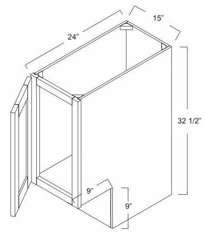 BFH15ADA-L - Contour Slim Shaker in Sherwin-Williams® Sea Salt (SW 6204) - ADA Base Cabinet - Single Full Height Door - Hinges on Left (Modified Cabinet)
