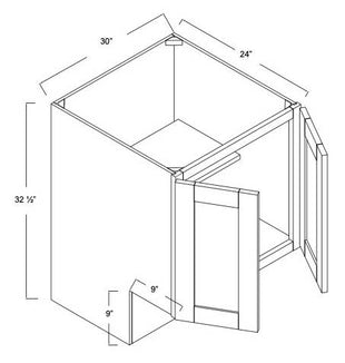 BFH30ADA - Assembled Concord Polar White - Base Cabinet - Double Full Height Doors (Modified Cabinet)