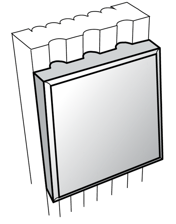 BLOCK - Assembled Ebony Shaker - BLOCK 3" X 4" - 3" x 4" X 3/8"