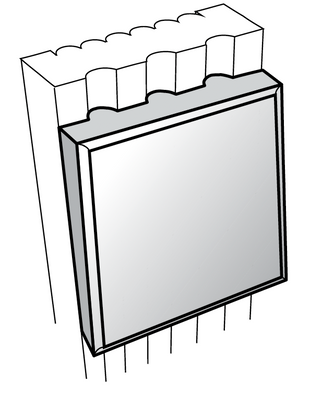 BLOCK - Assembled Perla Raised Panel - BLOCK 3" X 4" - 3" x 4" X 3/8"