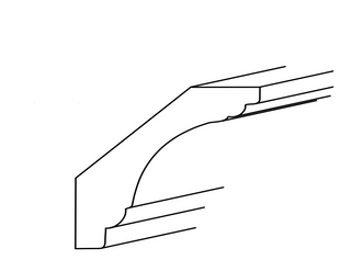 CM8-C - Assembled Unfinished Shaker - Cove Crown Molding - 2 1/2" x 3/4" x 96"