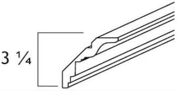 CM8 - RTA Charlton Raised Panel - CROWN MOLDING 3 1/4" X 96" - 3 1/4" x 3/4" Xx96"