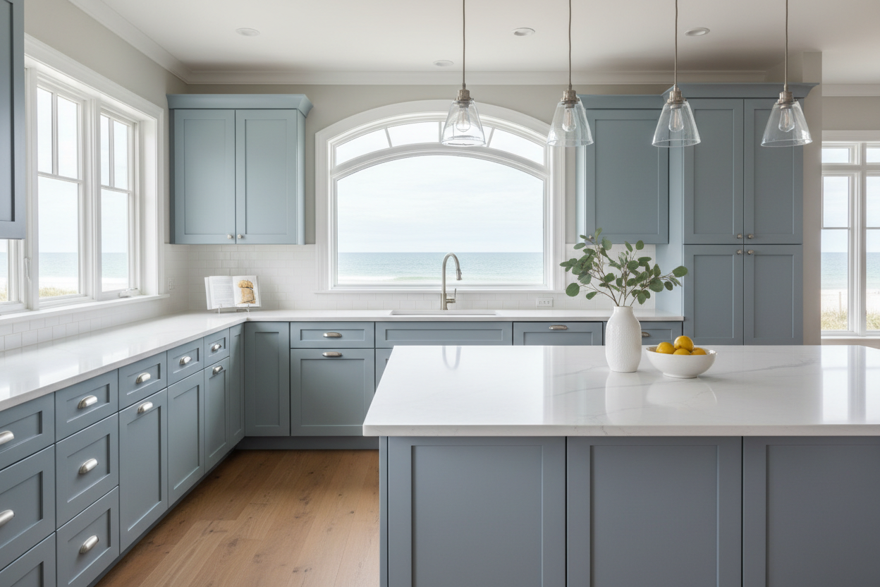 Sherwin-Williams North Star SW 6246 kitchen cabinets