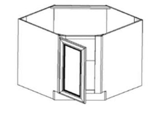 CSB36 - Double Edge Shaker in Sherwin-Williams® Custom Color - Sink Base - DIAGONAL CORNER BASE 36" - 36" X 36" X 34 1/2" X 24"