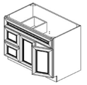 FA4221DR - Assembled Concord Weston White Shaker - VANITY 42" X 21" DOORS ON THE RIGHT - 42" X 34 1/2" X 21"