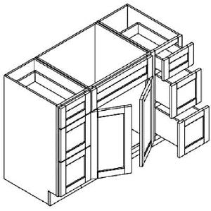 FA4821 - Assembled Smoky Gray Double Edge Shaker - VANITY 48" X 21" SINGLE SINK - 48" X 34 1/2" X 21"