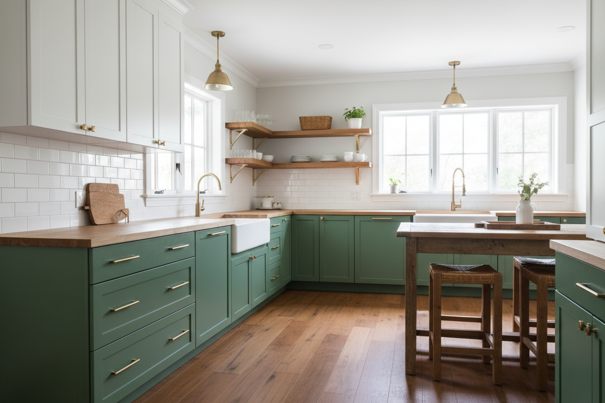 Green Kitchen Cabinet Colors kitchen design inspiration – cabinet color ideas and pairings