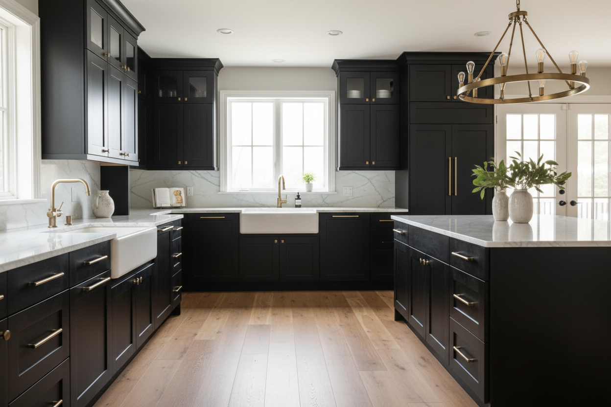 Black & Charcoal Kitchen Cabinet Colors kitchen design inspiration – cabinet color ideas and pairings