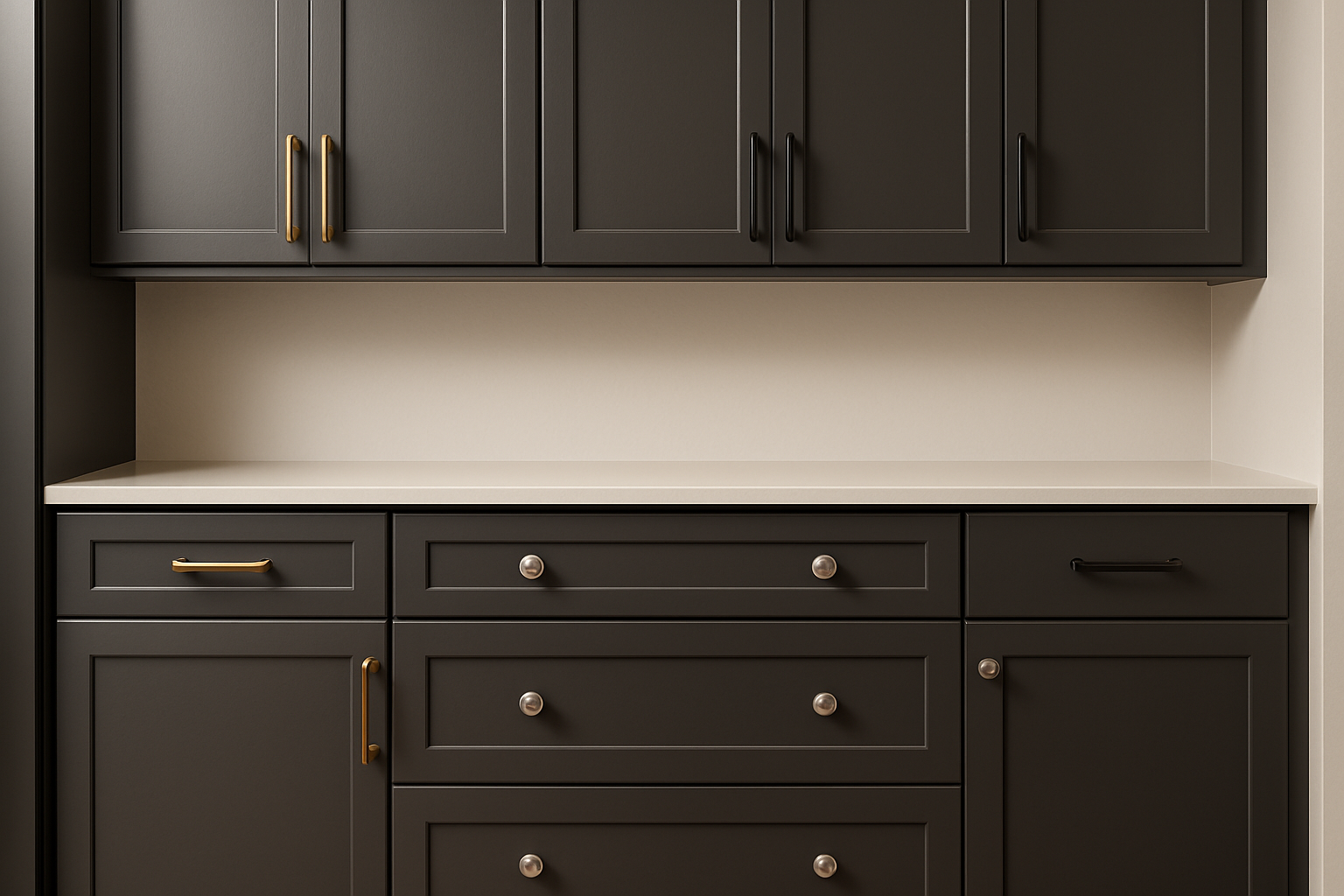 Sherwin-Williams® Iron Ore (SW 7069) Kitchen Cabinets – Shaker, Slim ...