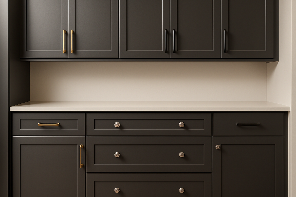 Sherwin-Williams® Iron Ore (SW 7069) Kitchen Cabinets – Shaker, Slim ...