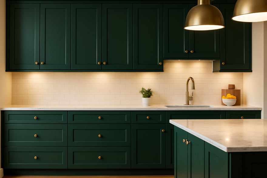 Sherwin Williams Dard Hunter Green (SW 0041) Kitchen Cabinets – Shaker ...
