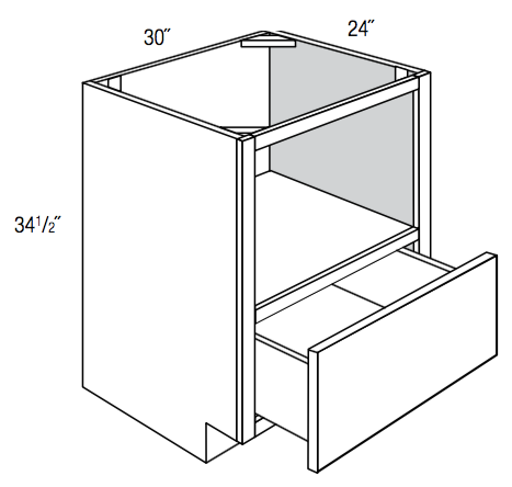 MWB30 - Assembled Concord Clary Sage - Microwave Base Cabinet - Microwave Opening and Single Drawer