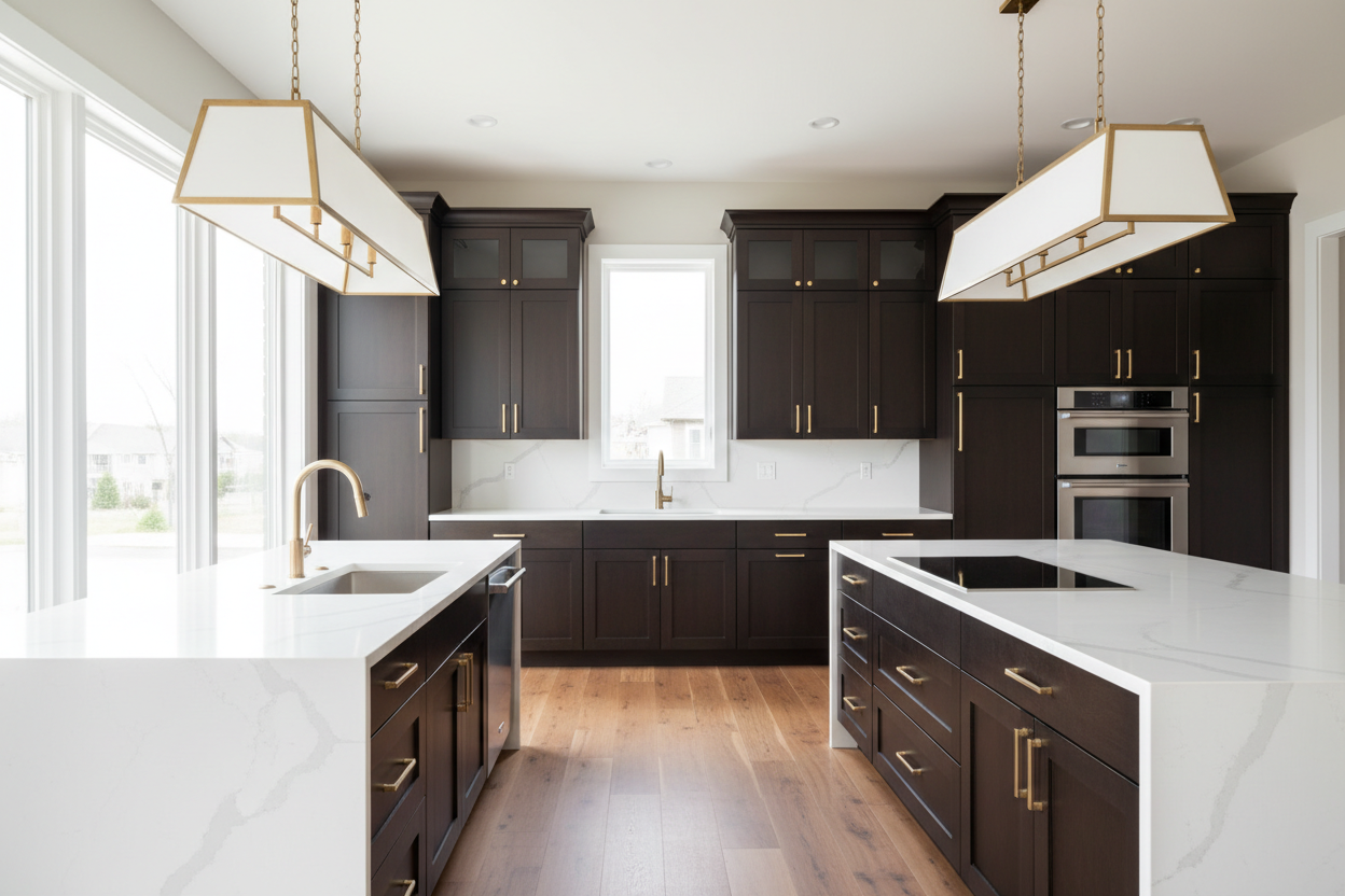 Sherwin-Williams Black Bean SW 6006 kitchen cabinets