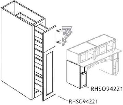 RHS094221 - Assembled Newport Raised Panel - HEARTH HOOD PIER 9" X 42" X 21" - 9" X 42 X 21"