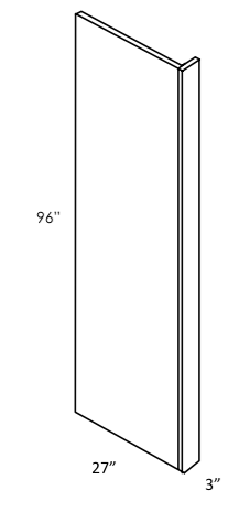 RRP96 - Concord Shaker in Sherwin-Williams® Custom Color Stain - Panel - REFRIGERATOR PANEL 27" X 96" W/3" RETURN - 3" X 96" X 27"