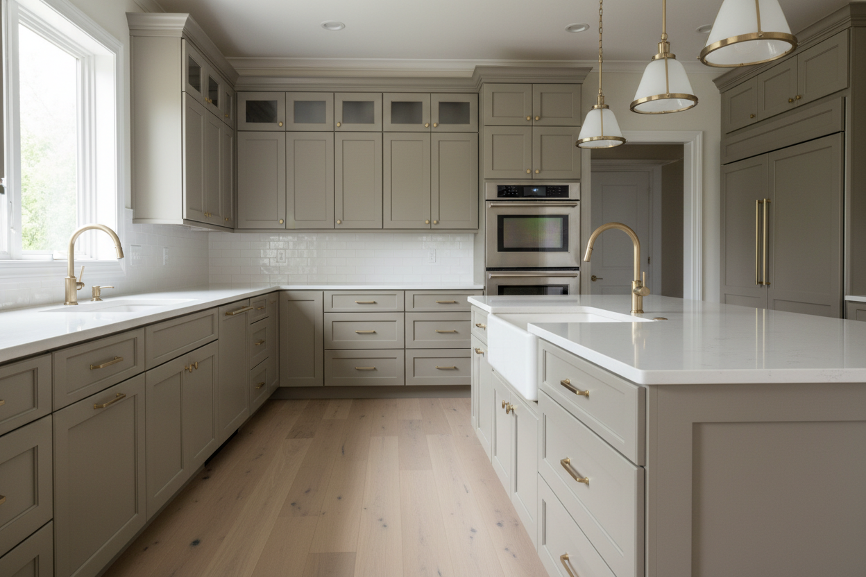 Sherwin-Williams City Loft SW7631 kitchen cabinets