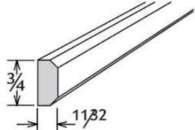 SIM8 - Assembled Smoky Gray Double Edge Shaker - SHAKER INSERT MOLDING 3/4" X 11/32" X 96" - 3/4" X 11/32" X 96"