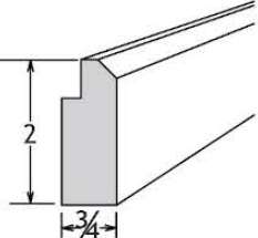 SMM8 - Assembled Ebony Shaker - SHAKER MIRROR MOLDING 2" X 3/4" X 96" - 2" X 3/4" X 96"