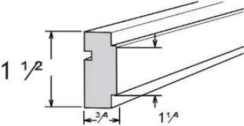 SQCR8 - RTA Toffee Shaker - SQ CHAIR RAIL MOLDING 1 1/2" X 3/4" X 96" - 1 1/2" X 3/4" X 96"