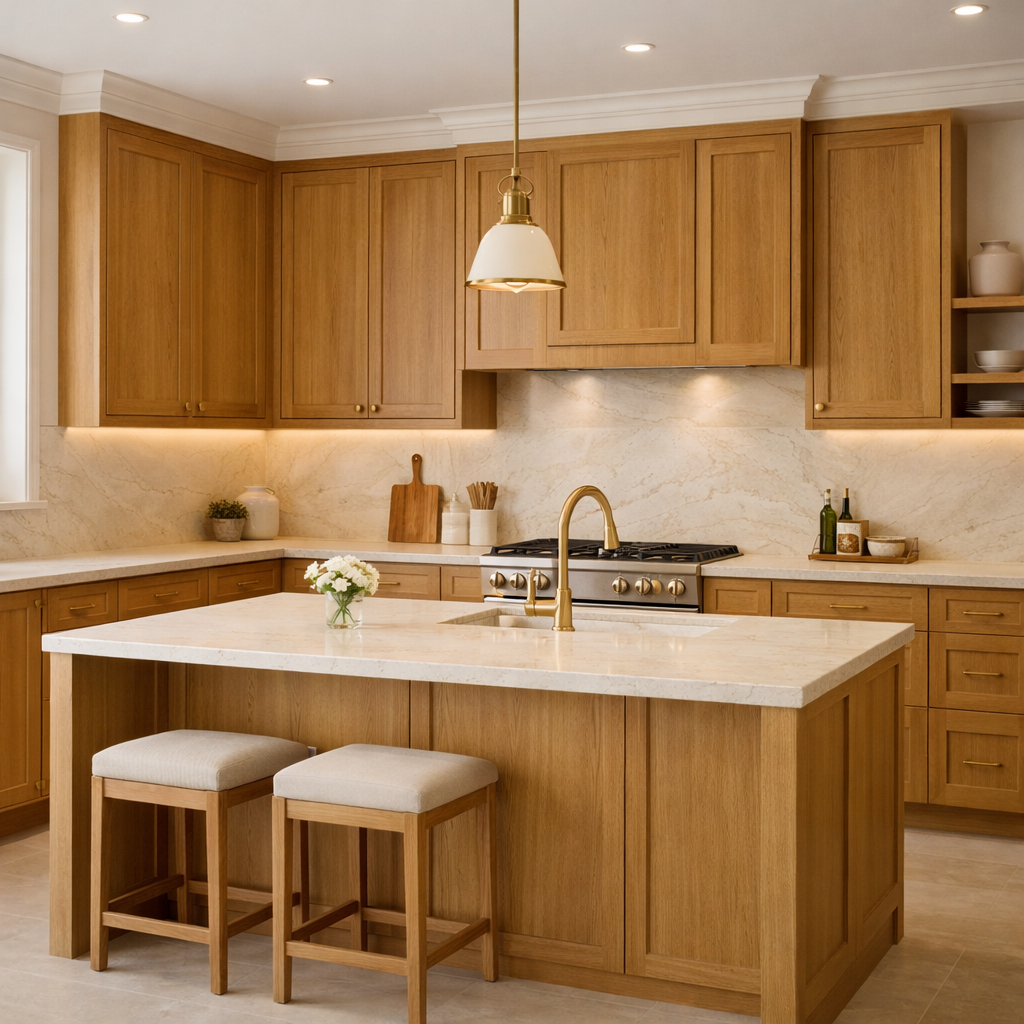 Sweet Honey (SB035) Kitchen Cabinets | Warm Honey Wood Cabinet