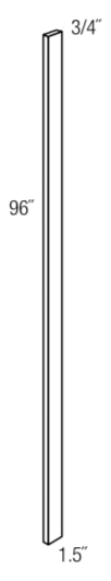 WF1.596 - RTA Aria Blue Shaker - Filler - 3/4" thick 1.5" wide 96" tall - 3/4" thick x 1.5" wide x 96" tall