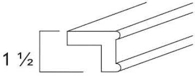 TLR8-1 - Assembled Ebony Shaker - LIGHT RAIL MOLDING 1 1/2" X 2" X 96" - 1 1/2" X 2" X 96"