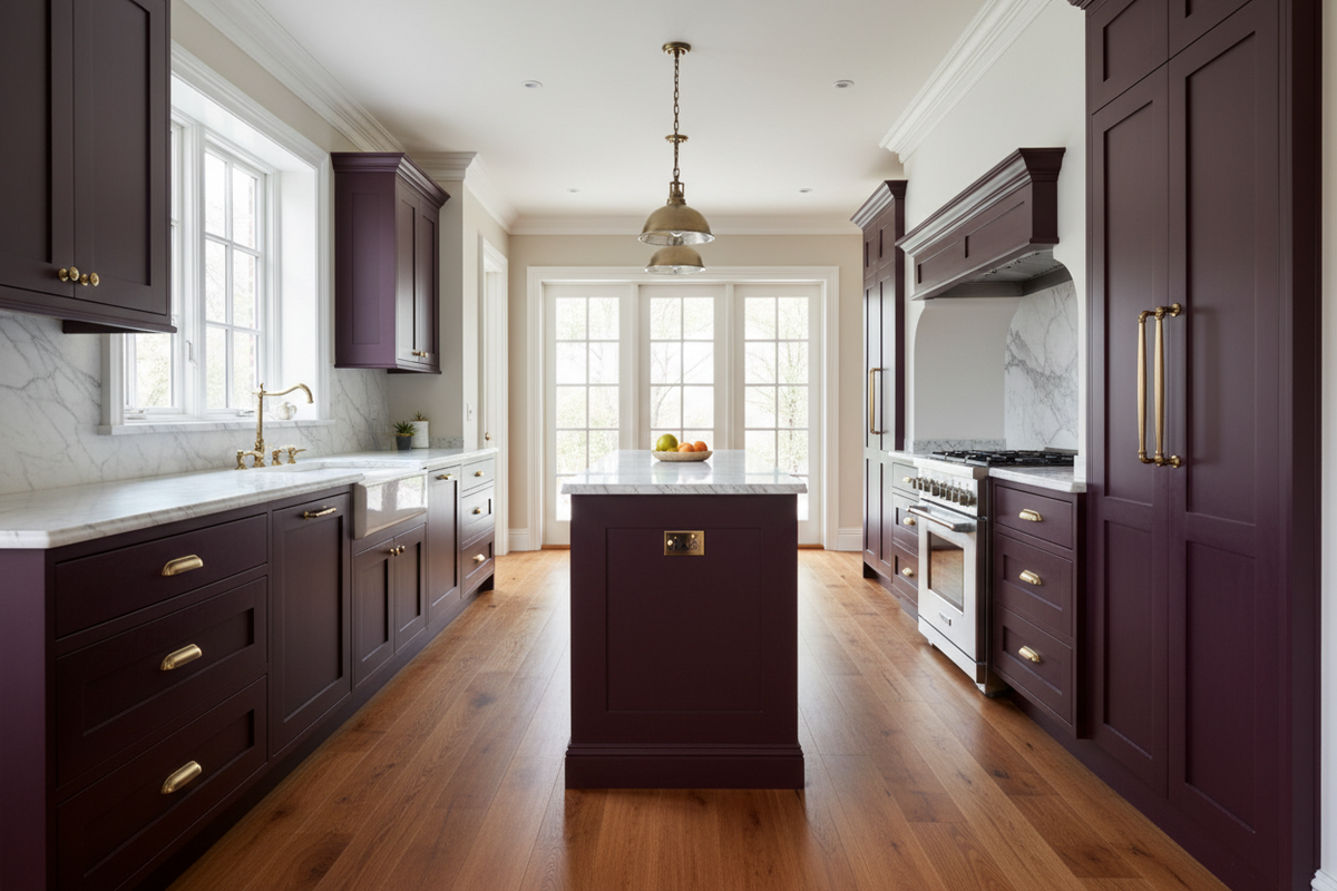 Sherwin-Williams Sommelier (SW 7595) Kitchen Cabinets | Rich Wine Red ...