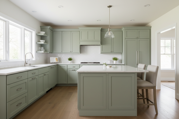 Shop Saybrook Sage (SW 6208) Kitchen Cabinets