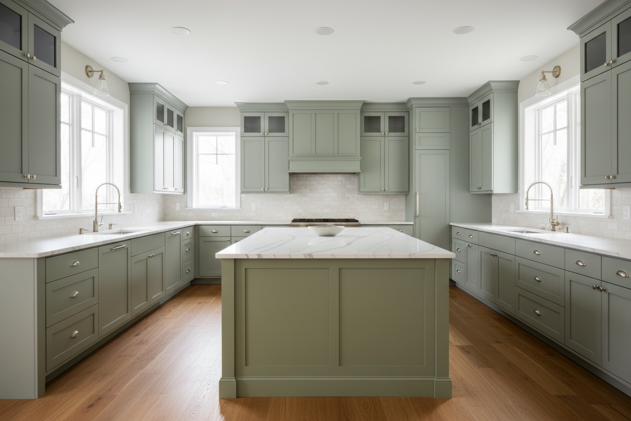 Green Kitchen Cabinet Colors kitchen cabinet colors – Sherwin-Williams custom color cabinets