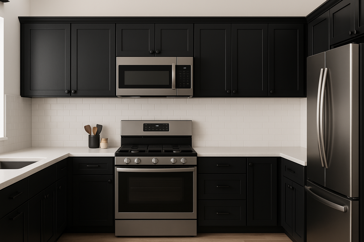 Tricorn Black Shaker Kitchen Cabinets
