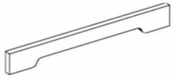 VAL48 - RTA Aria Blue Shaker - ARCHED VALANCE 48" X 5" X 3/4" - 48" X 5" X 3/4"