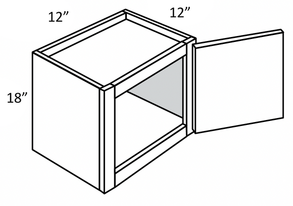 W1218 - Assembled Smoky Gray Double Edge Shaker - WALL CABINET 12" X 18" - 12" X 18" X 12"