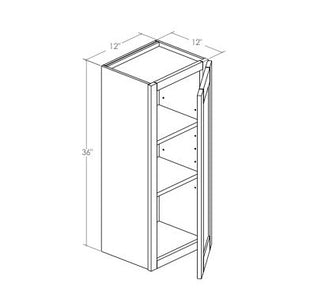 W1236R - Assembled Concord Tricorn Black - Wall Cabinet - Single Door - Hinges on Right